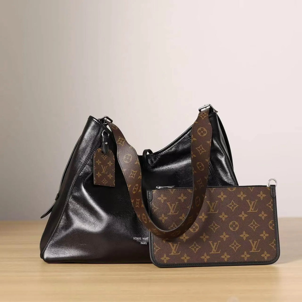 Minimalist Lazy Style Black Shoulder Bag