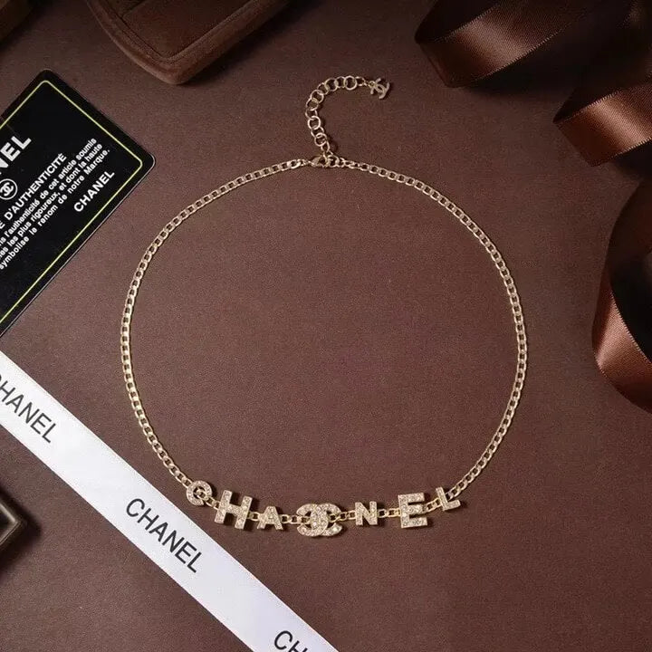 Fashionable Diamond Letter Necklace