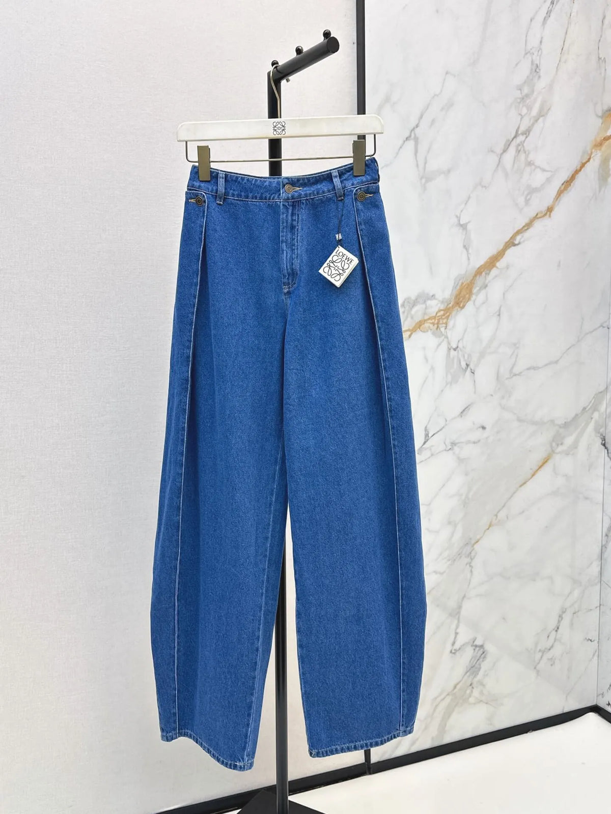 Logo Cropped Shirt Wide Leg Denim Set