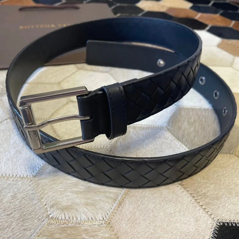Minimalist Style Leather Woven Belt