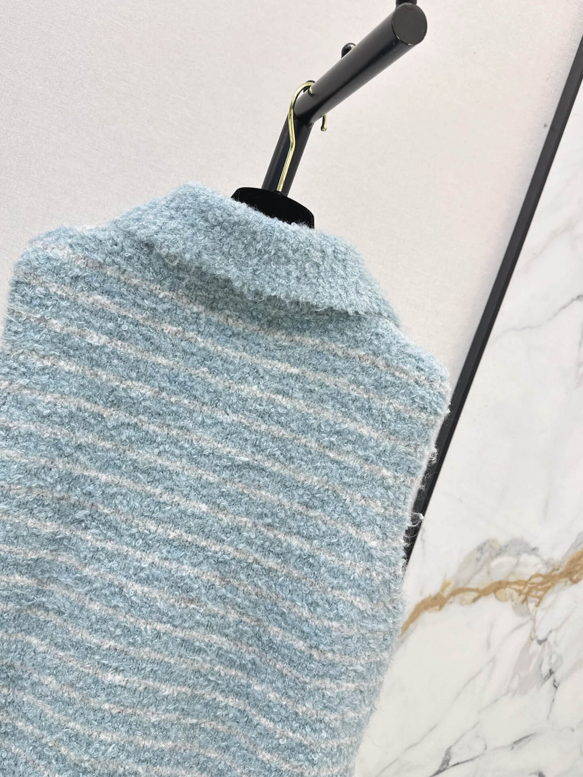 Stripe Polo Neck Knit Vest