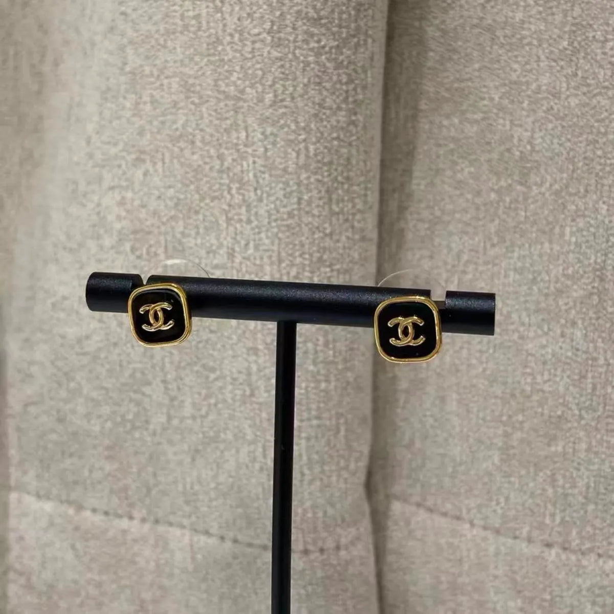 Black-Gold Block Earrings