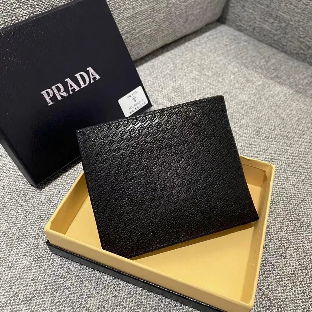 Black Textured Accented Wallet