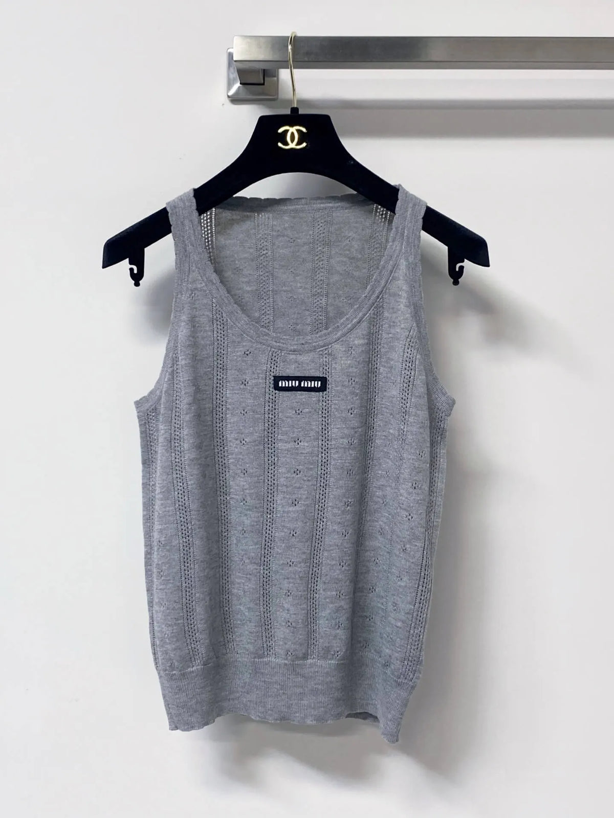 Eyelet Knit Cardigan and Tank Two-piece Set
