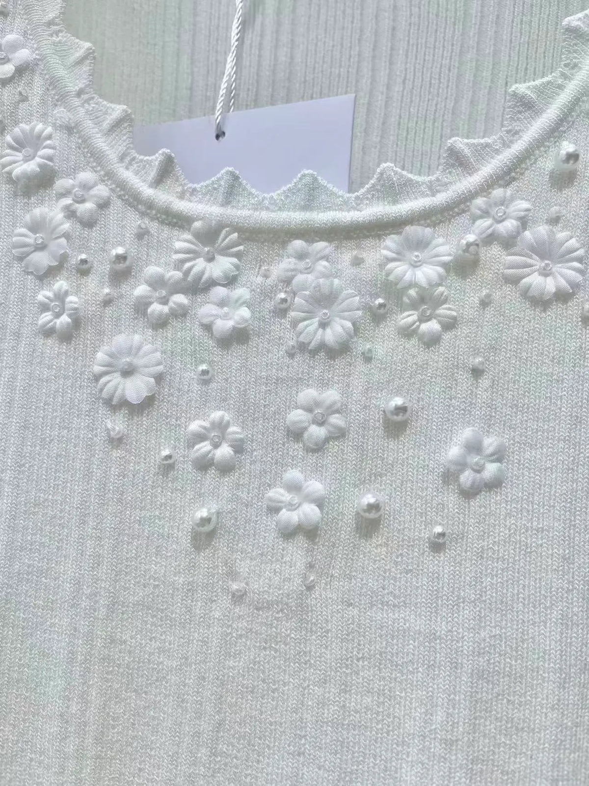 Embellished Floral Knit Vest