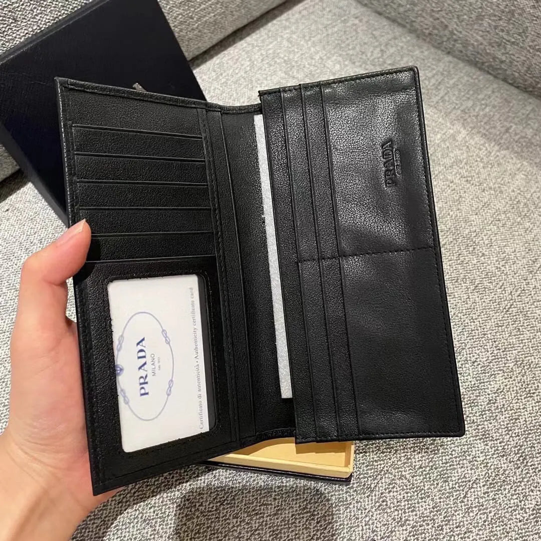 Black Textured Accented Wallet