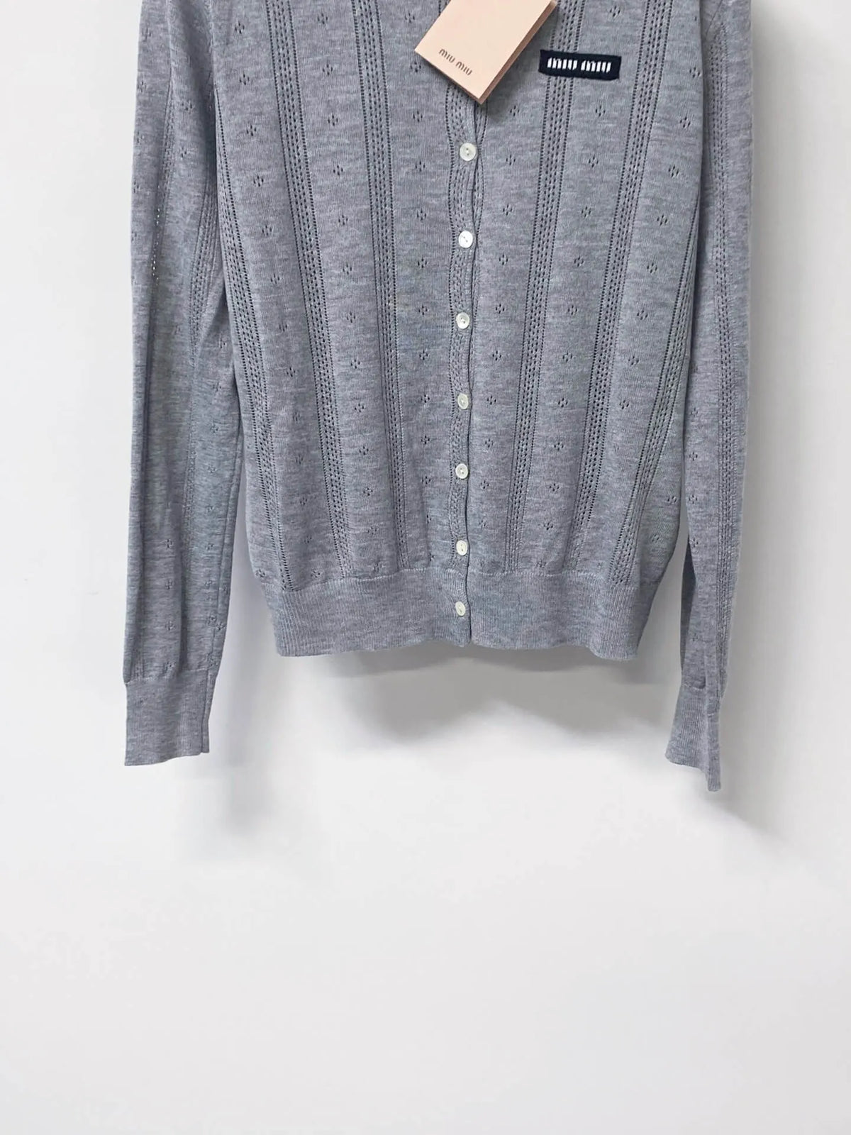 Eyelet Knit Cardigan and Tank Two-piece Set