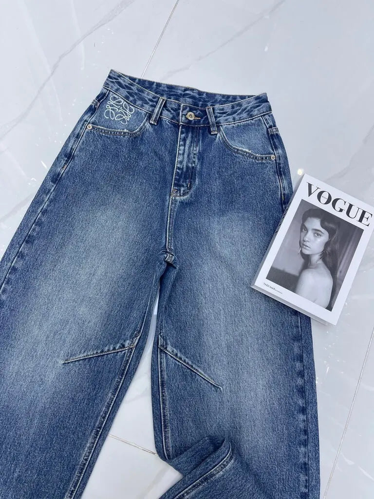 Pocket Embroidery Jeans