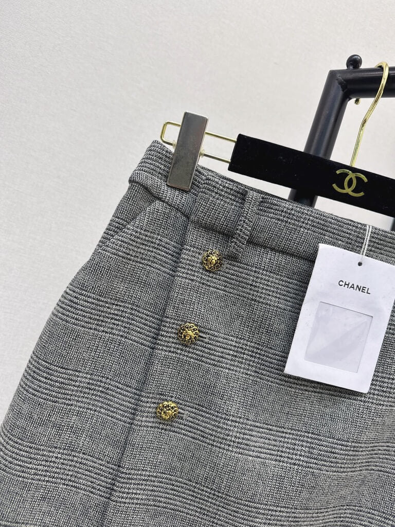 Plaid Cropped Blazer Skirt Set