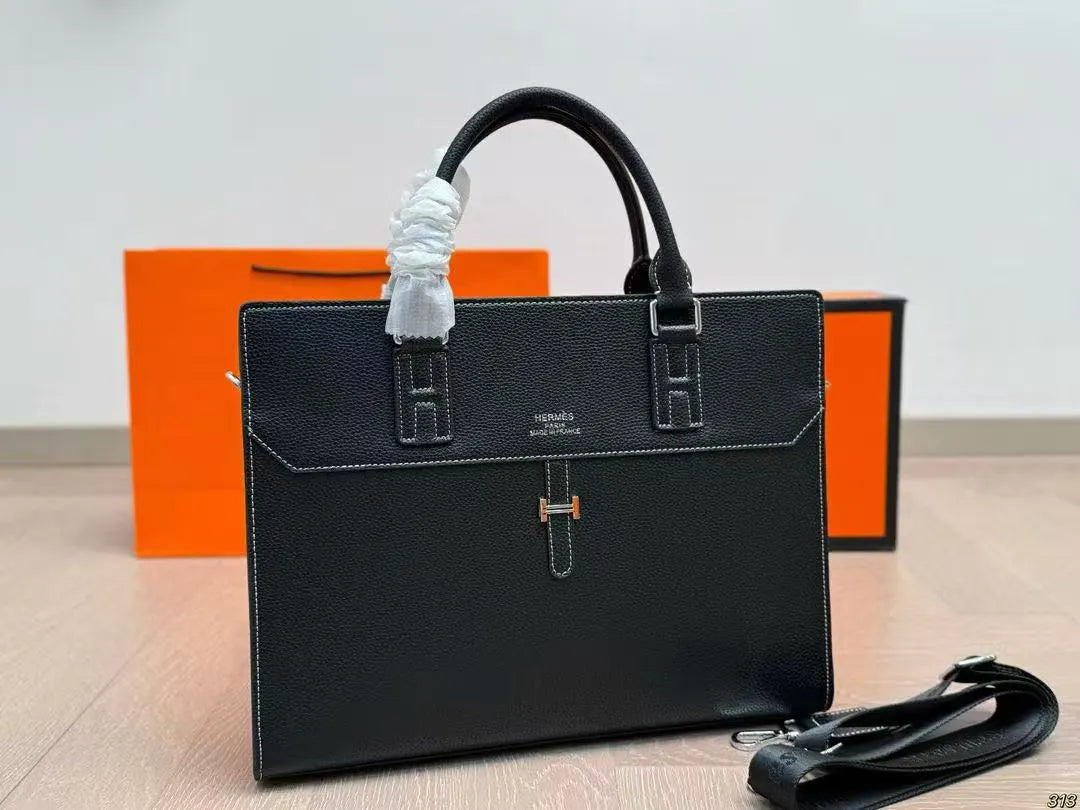 Traditional Solid Color Office Bag