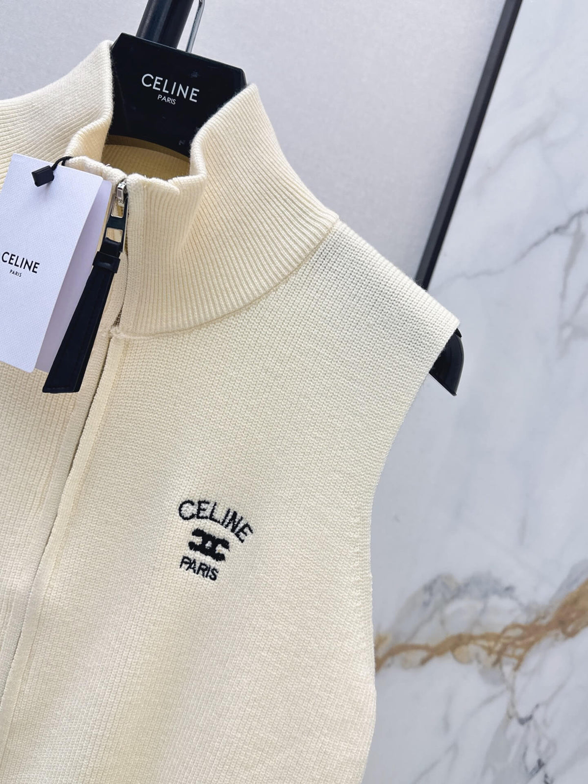 Mock Neck Zip Knit Vest