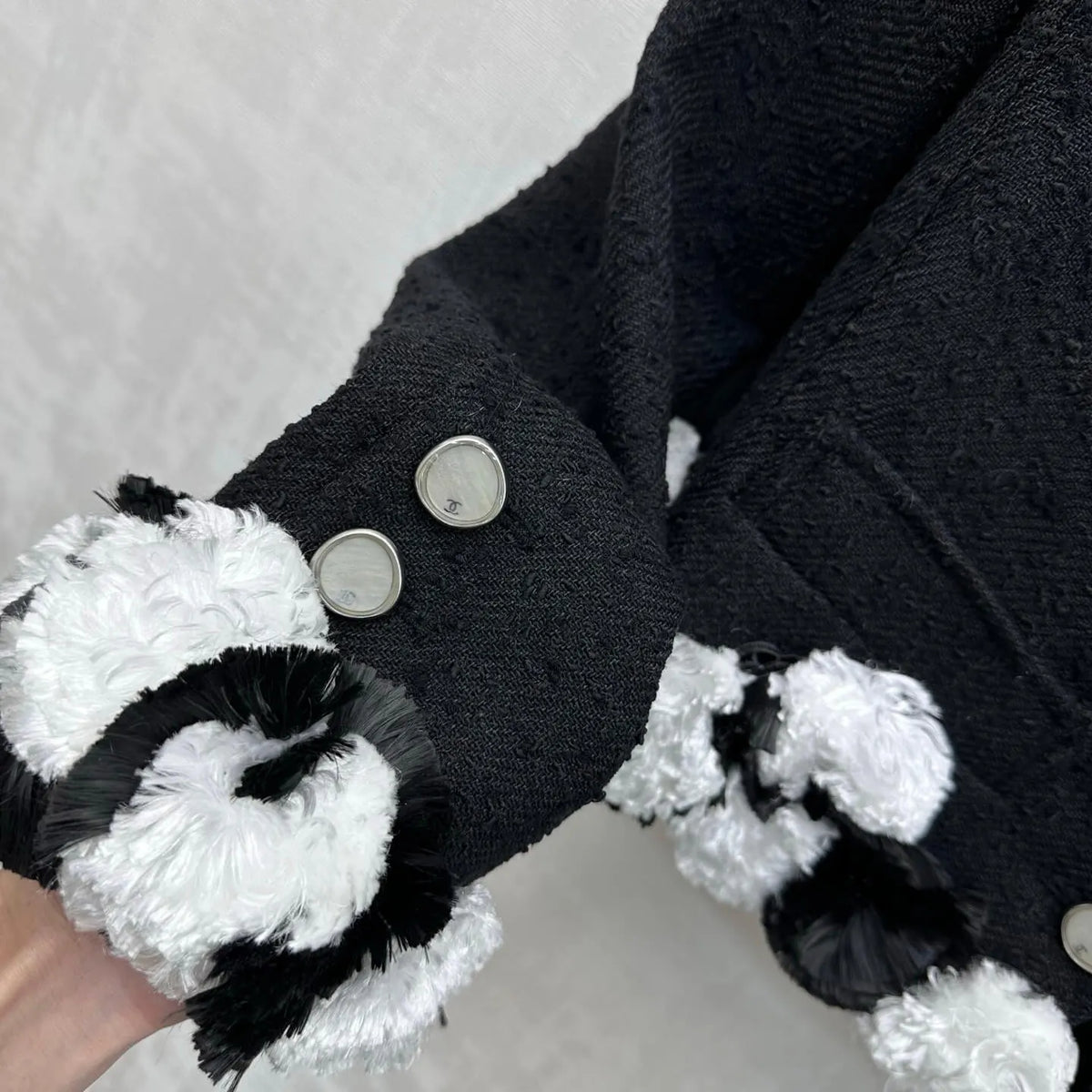 Floral Trim Tweed Jacket