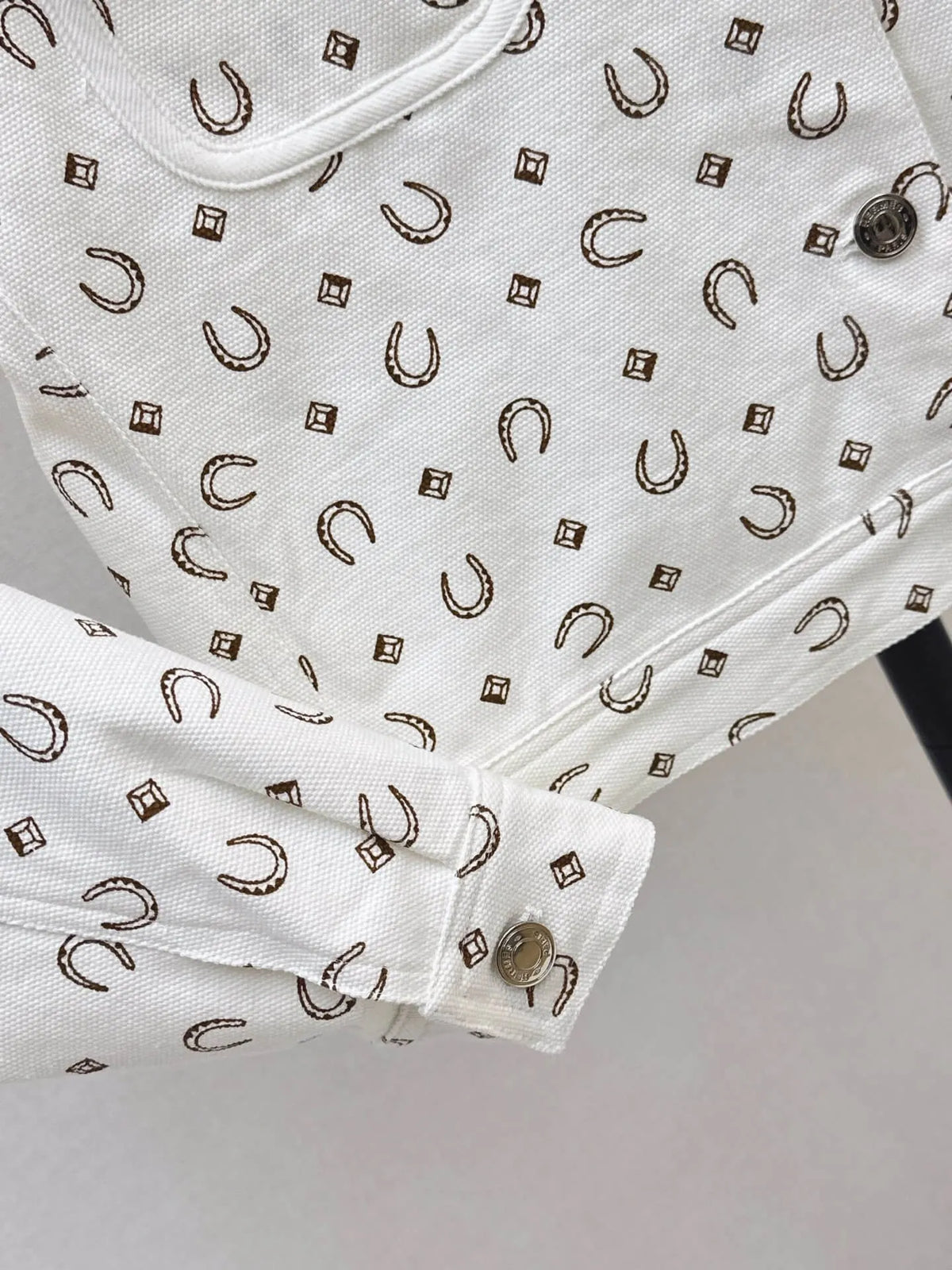 Button Front Printed Crop Jacket