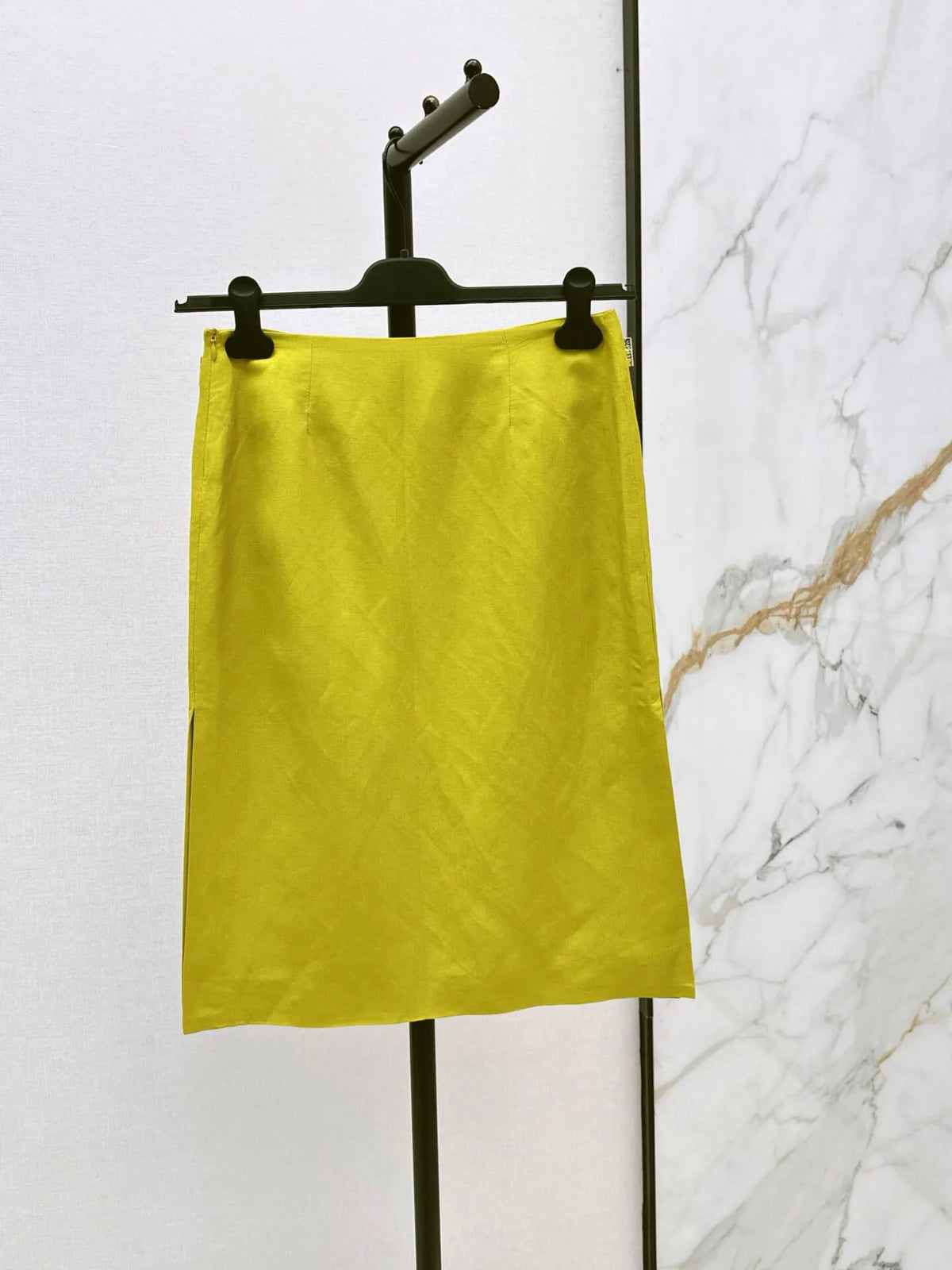 White Blazer and Yellow Skirt Set