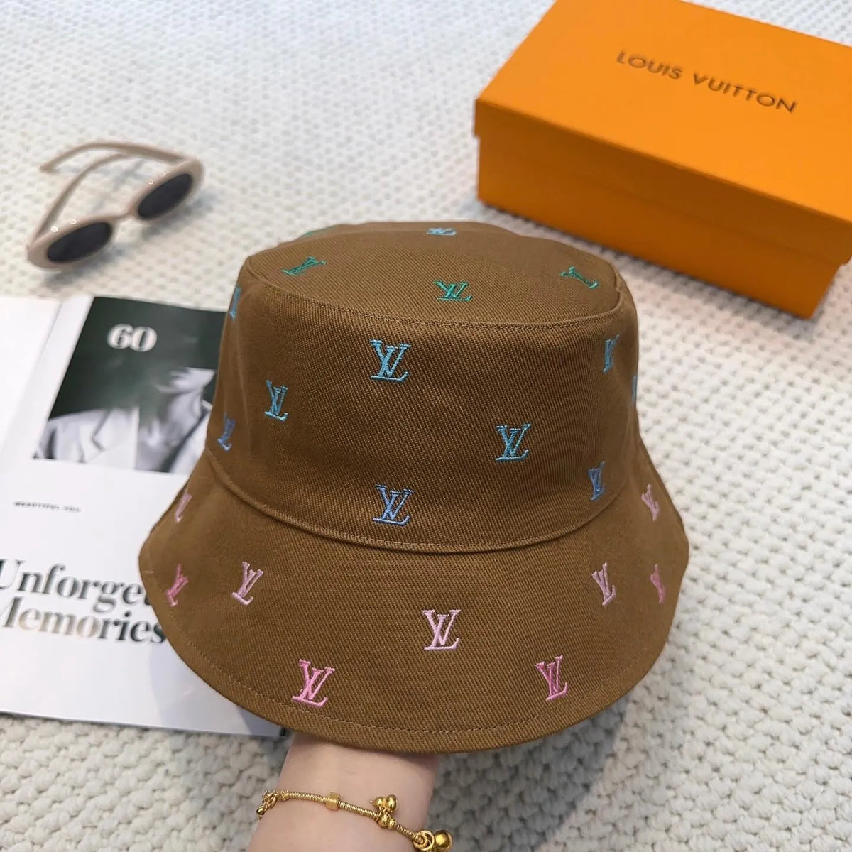 Multi-Color Embroidered Reversible Trendy Bucket