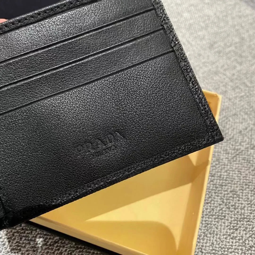 Black Textured Accented Wallet