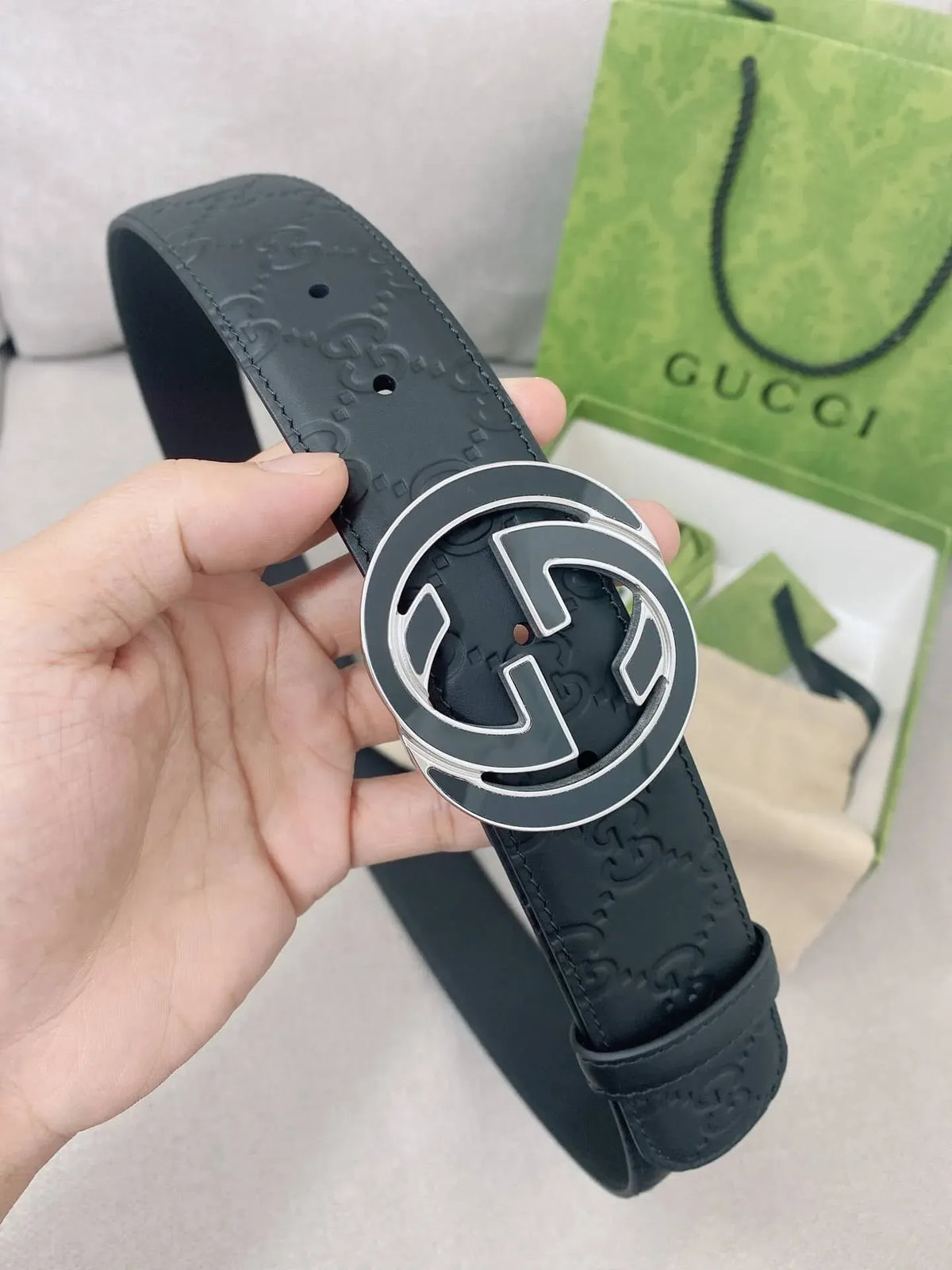 Classic Double G Embossed Belt