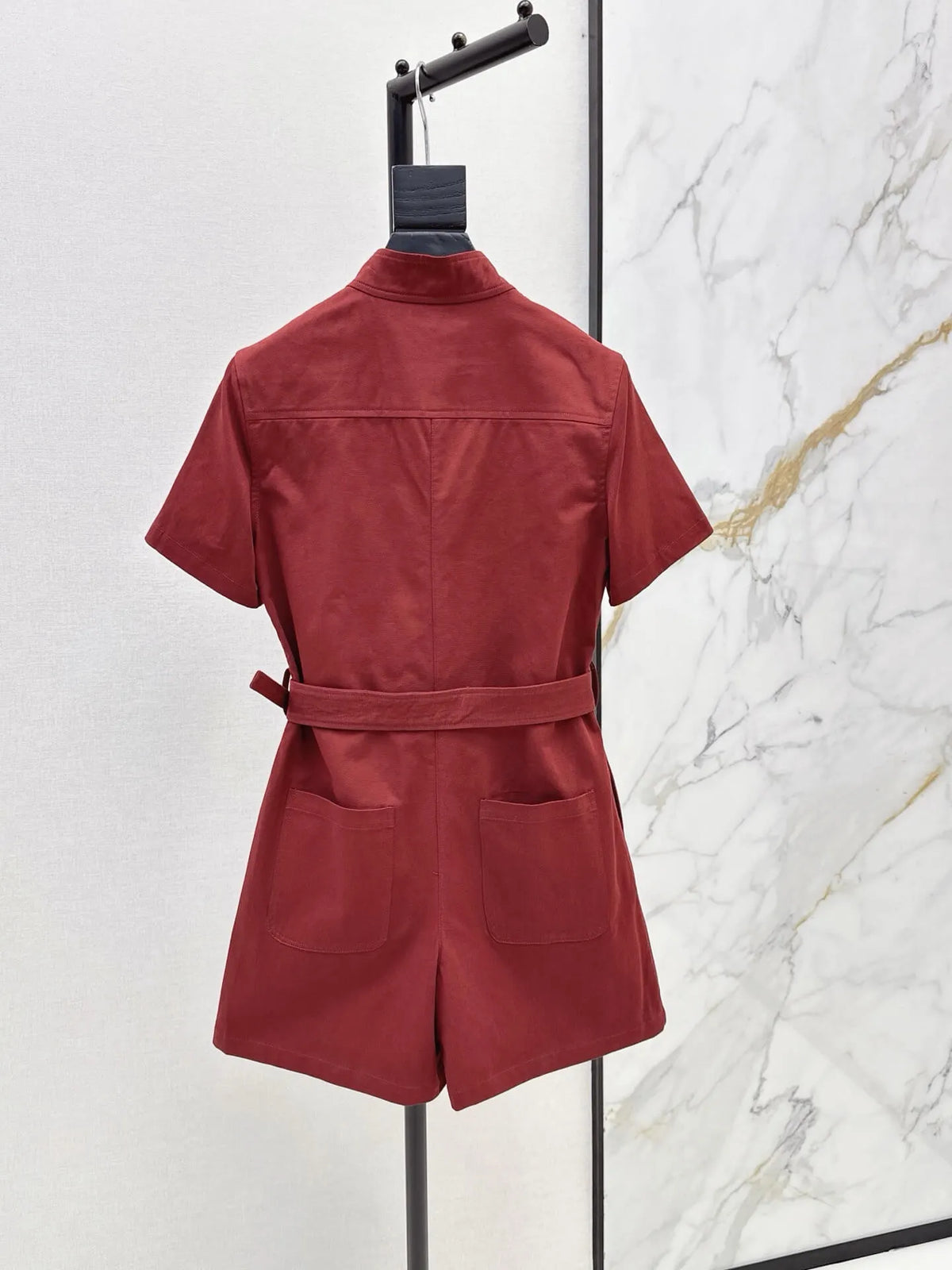 Belted Zipper Casual Jumpsuit