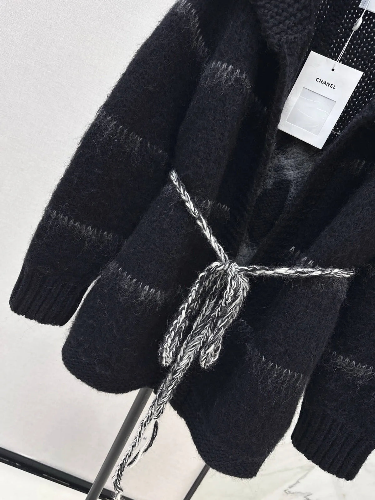 Lapel Mohair Mid-length Cardigan
