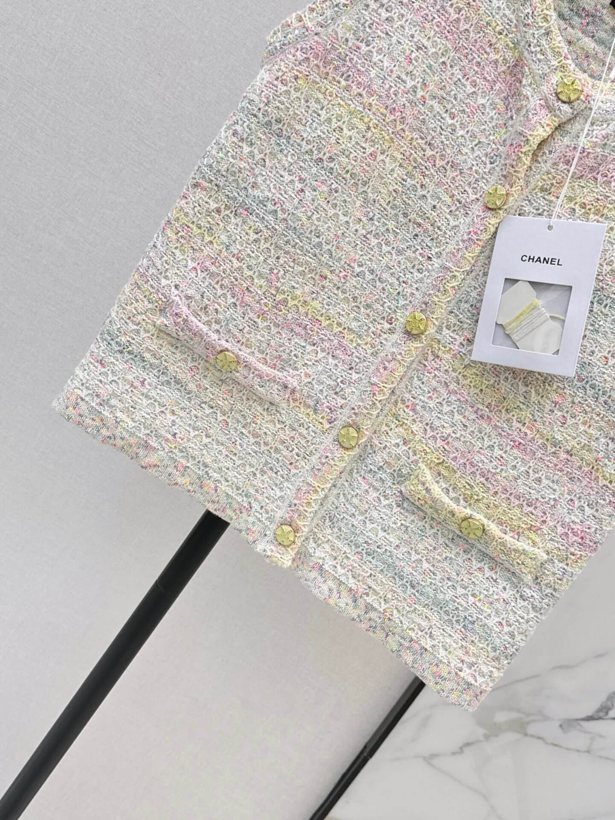 Pastel Fleck Round Neck Knit Vest