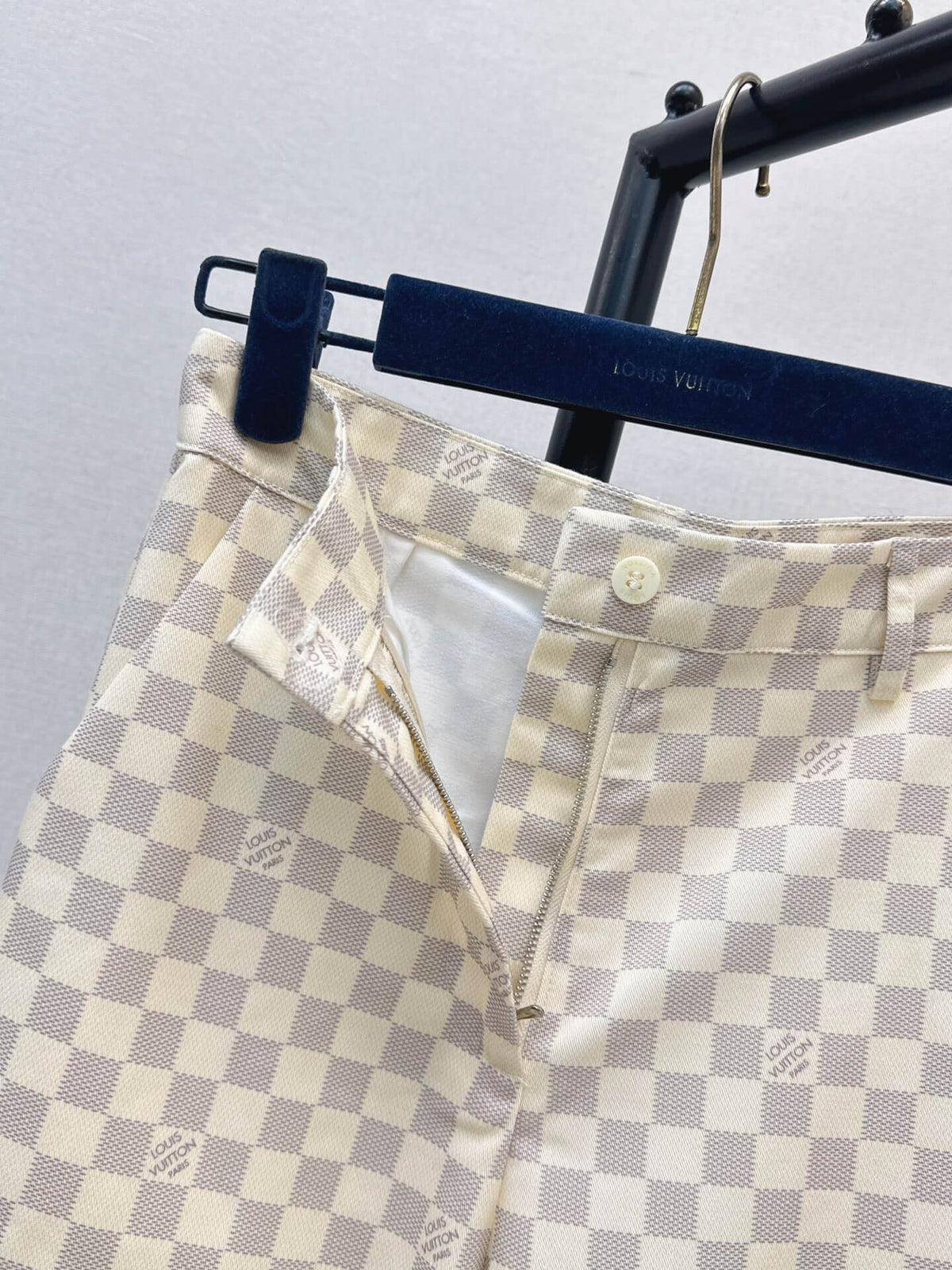 Checkered Hooded Jacket Wide Leg Pants Set