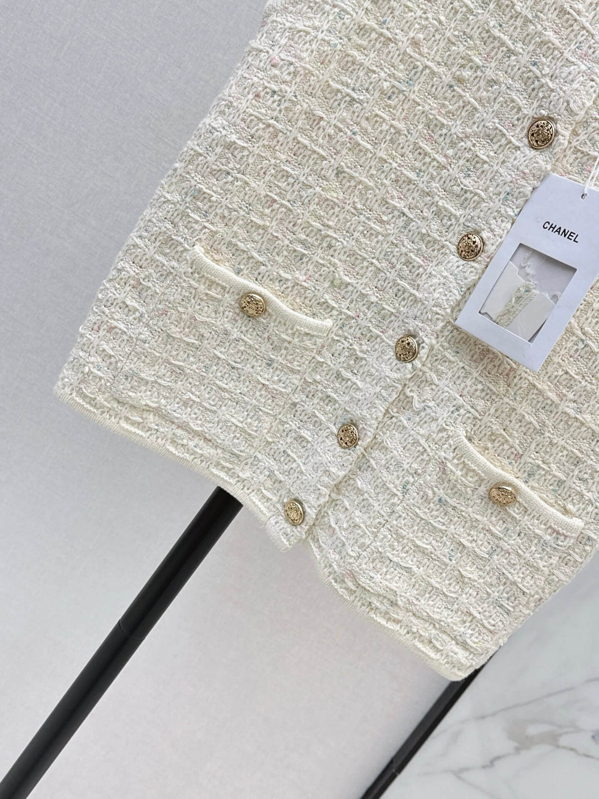 Textured Gold Button Knit Vest