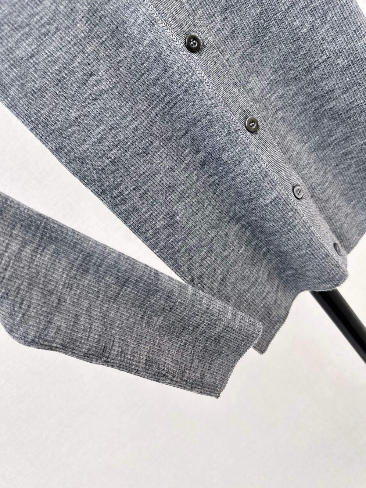 V Neck Button Knit Cardigan