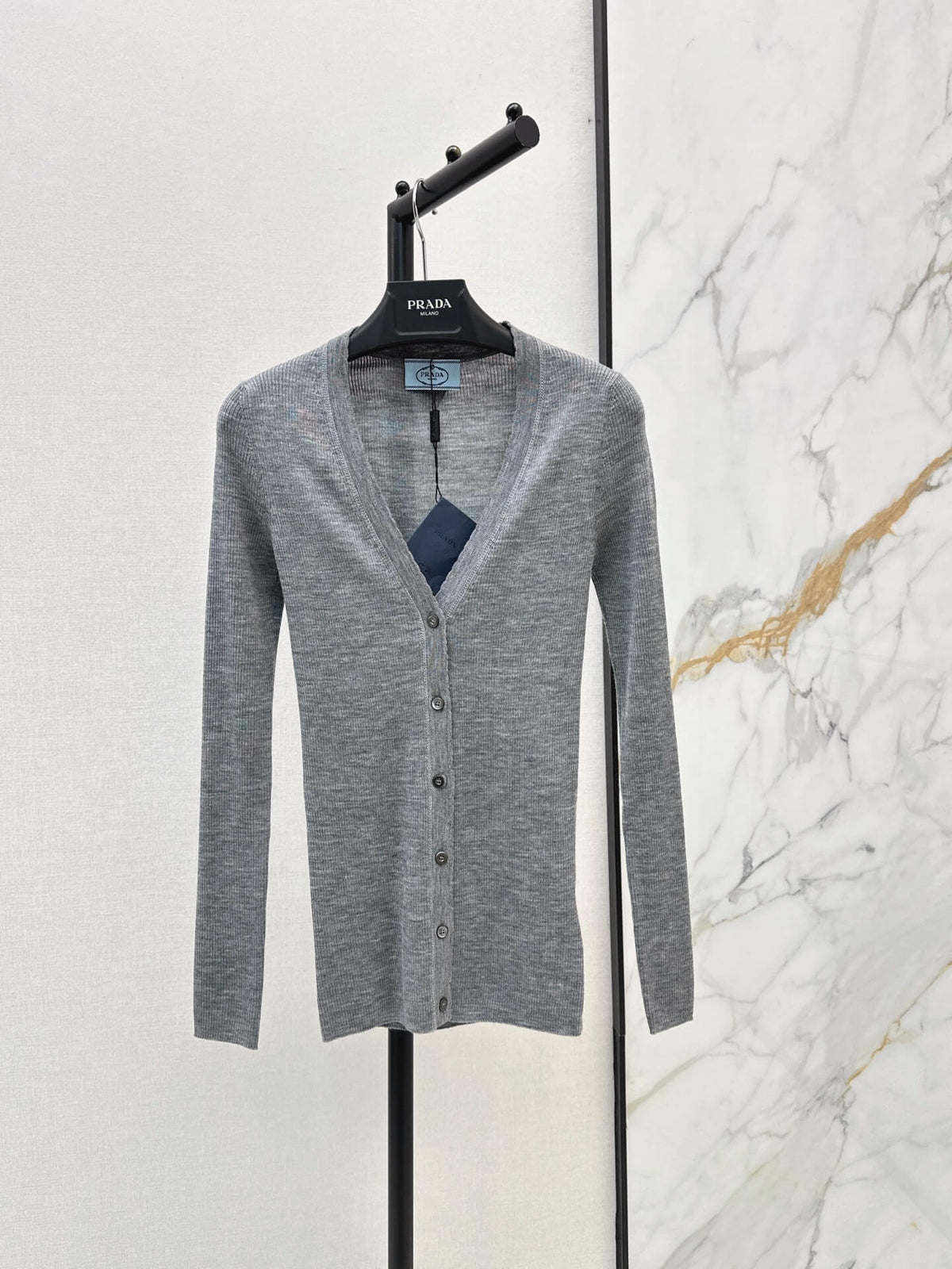 V Neck Button Knit Cardigan