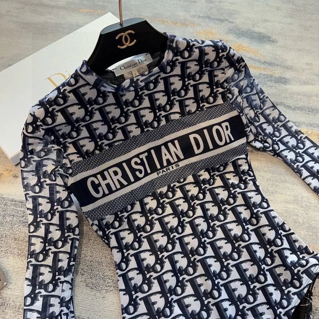 Long Sleeve Printed One-Piece Swimsuit