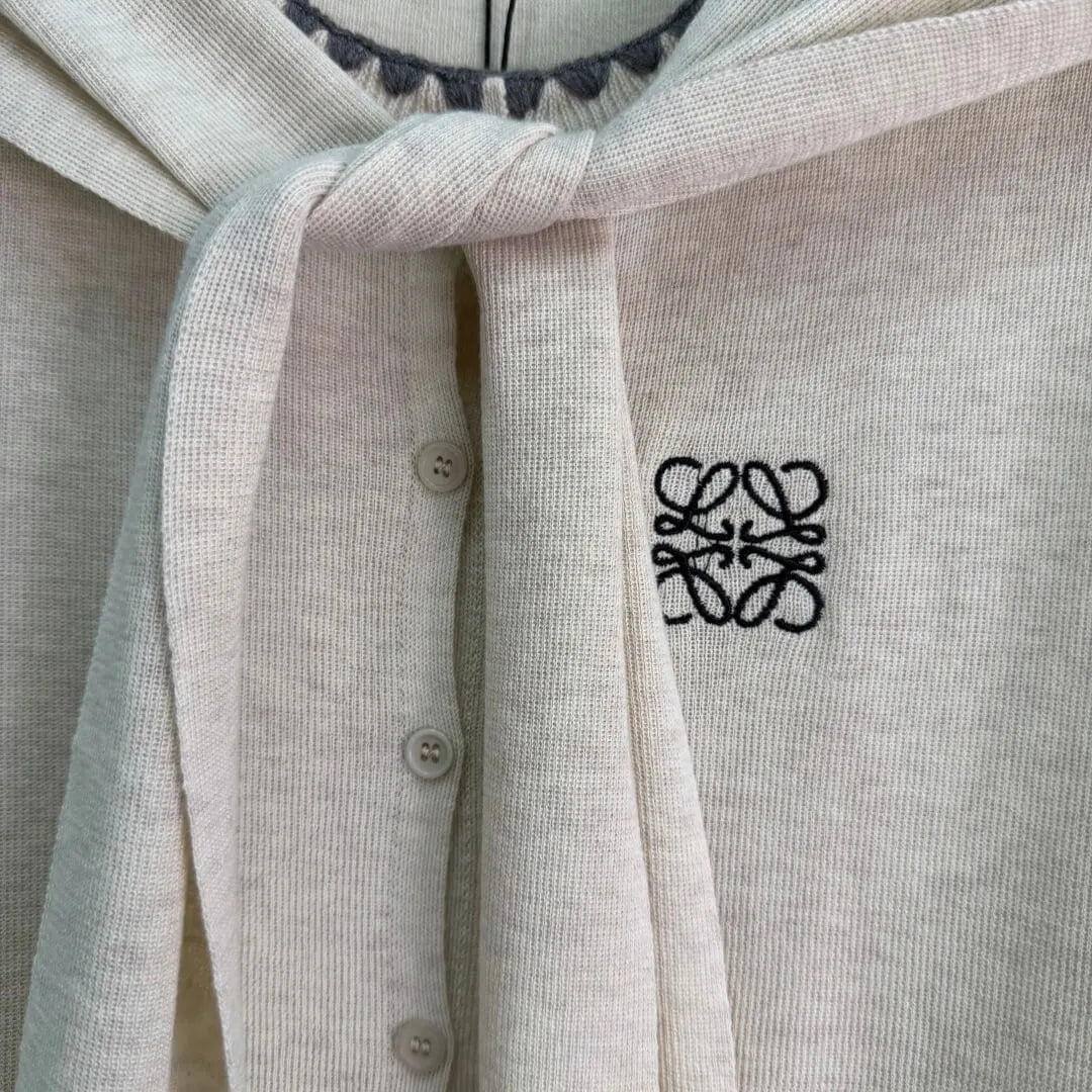 Tie Shawl Scallop Edge Knit Vest