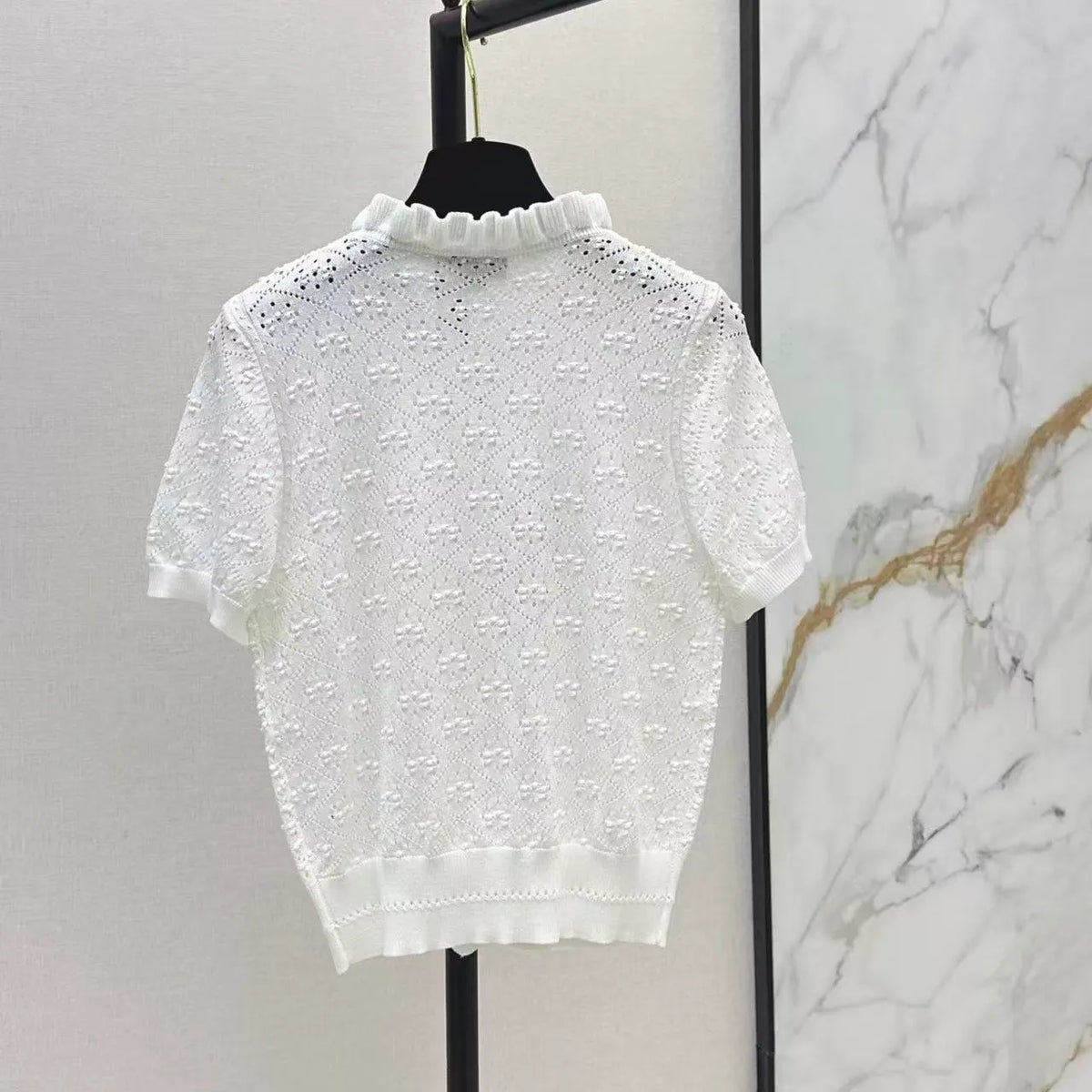 Scallop Edge Crochet Short Sleeve