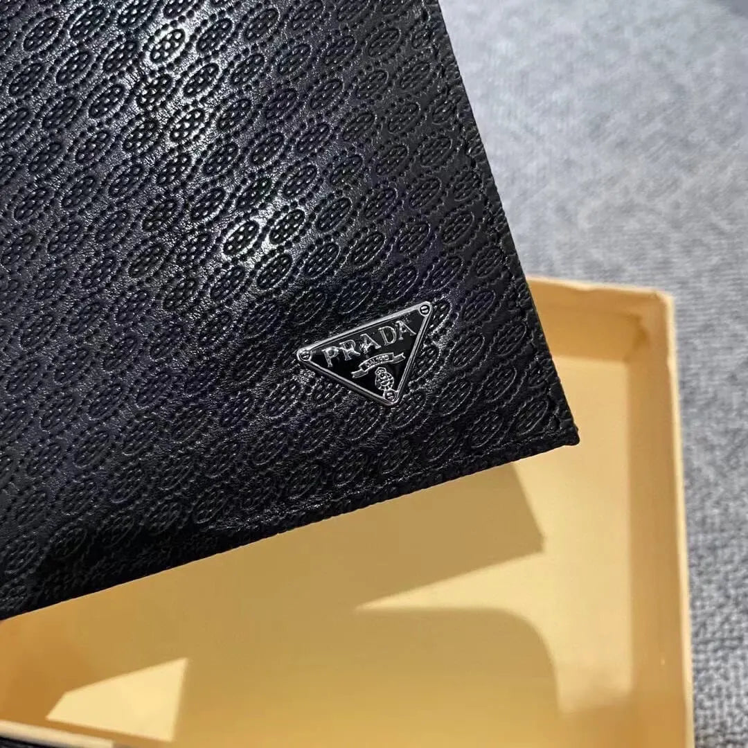 Black Textured Accented Wallet