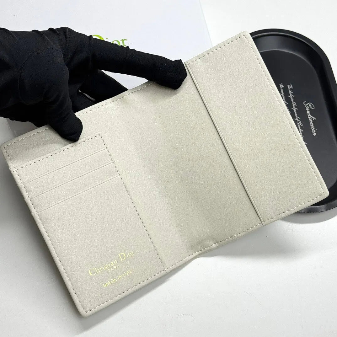 Jacquard Fabric with Leather Card Holder Wallet