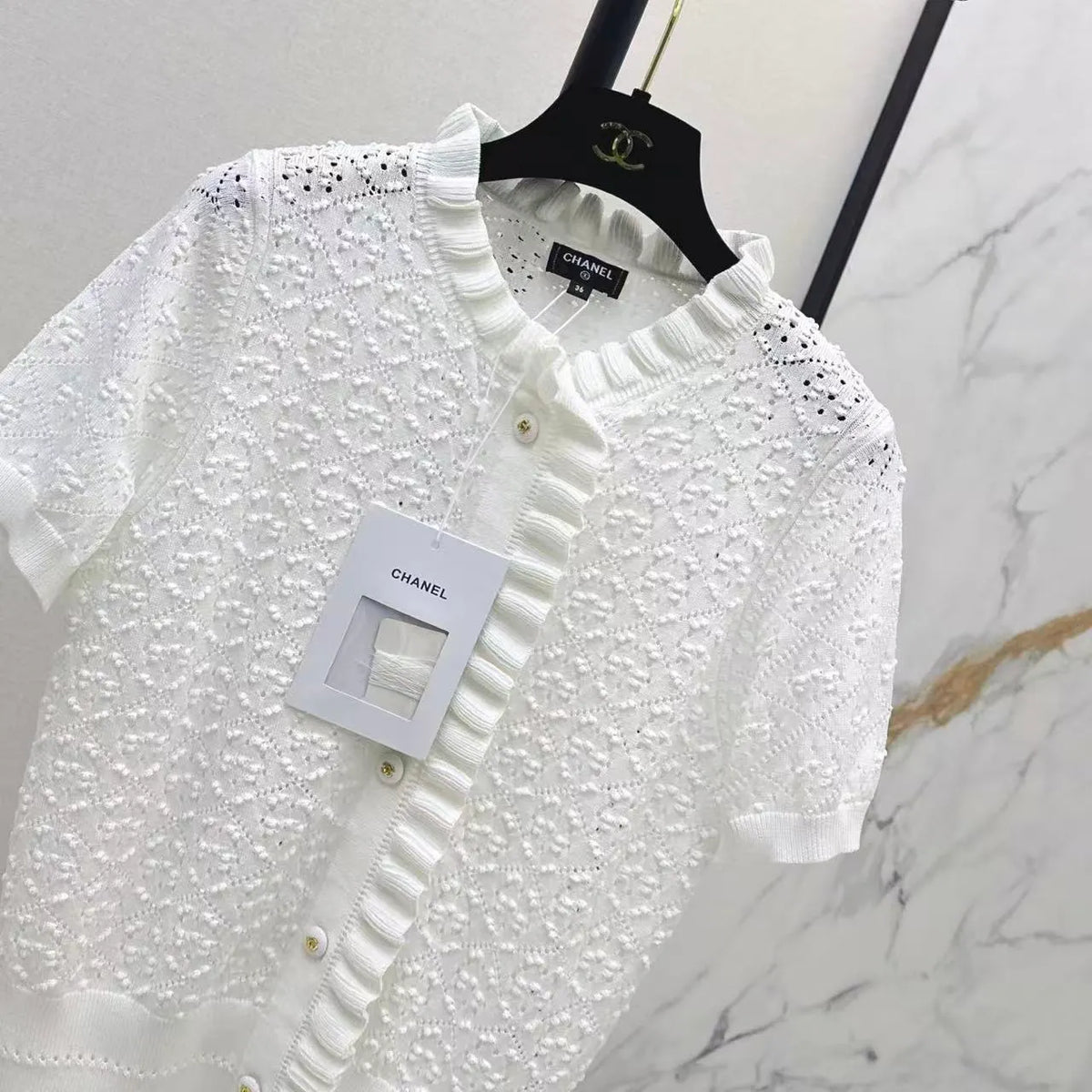 Scallop Edge Crochet Short Sleeve