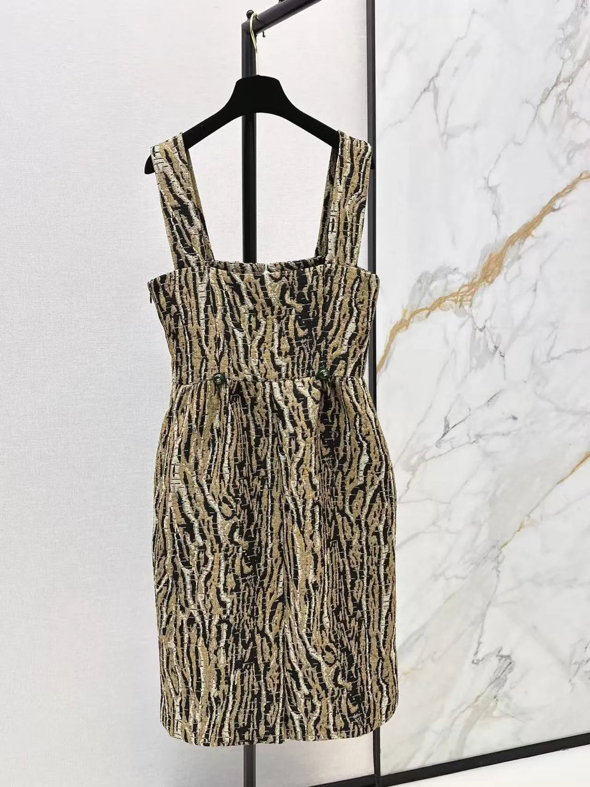 Woven Textured Leopard Dress
