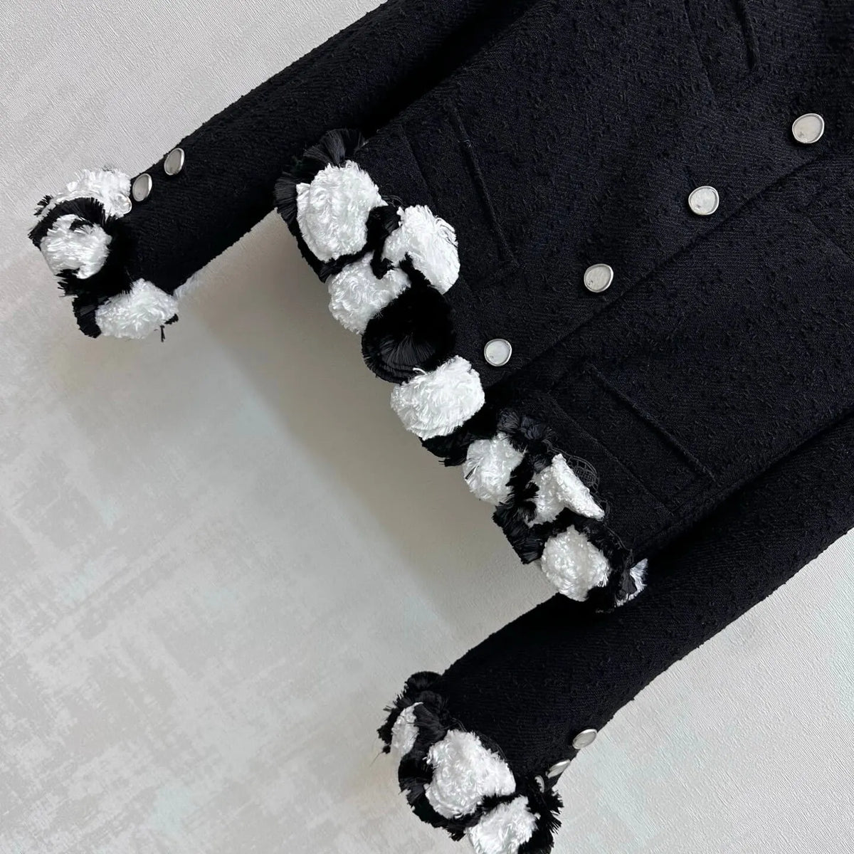 Floral Trim Tweed Jacket