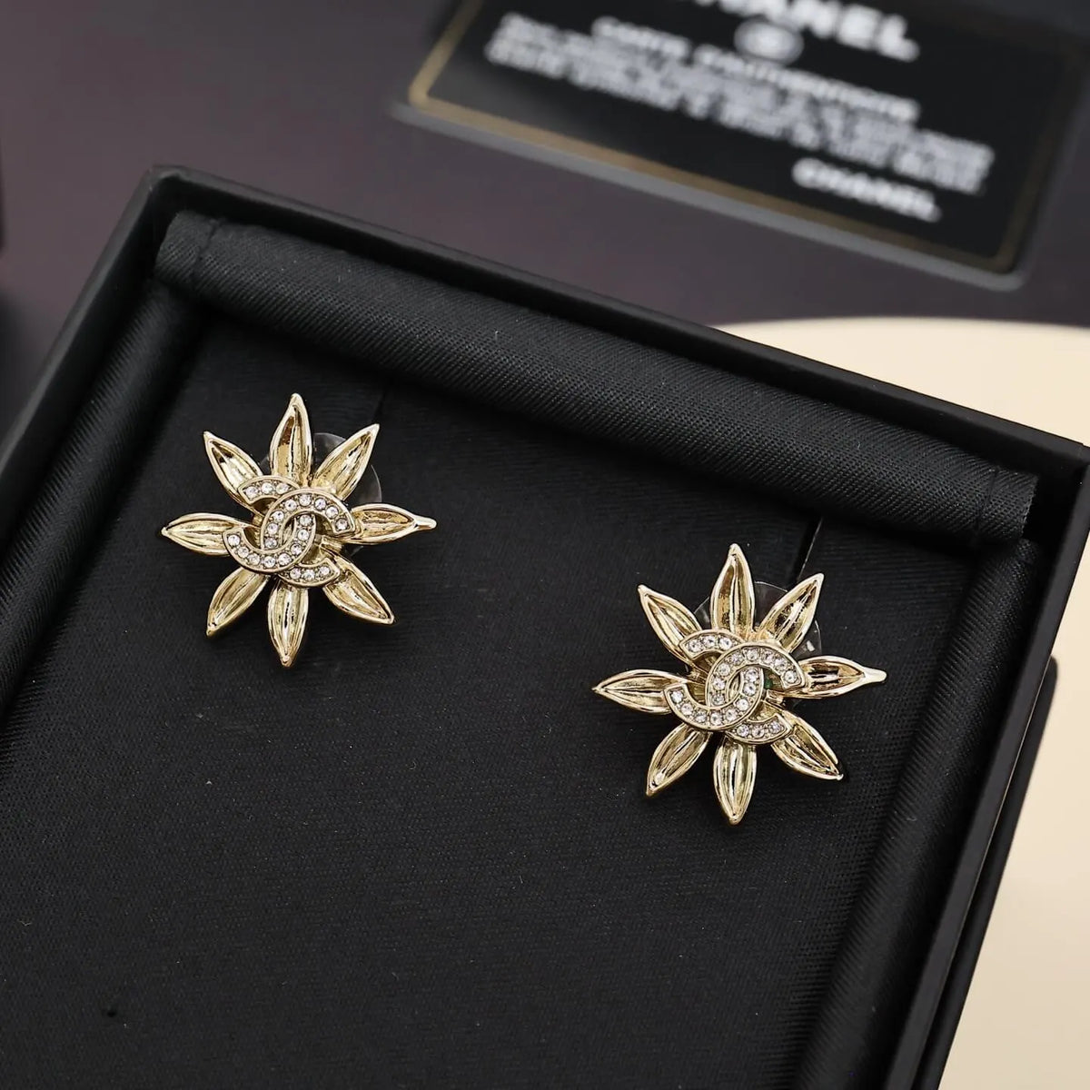 Sunflower Full-Pavé Stud Earrings