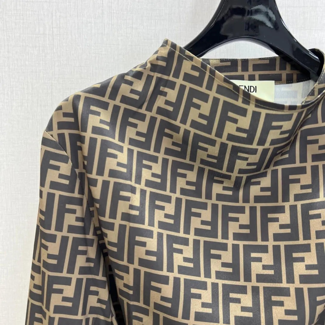 Self Belt Monogram Long Sleeve Shirt
