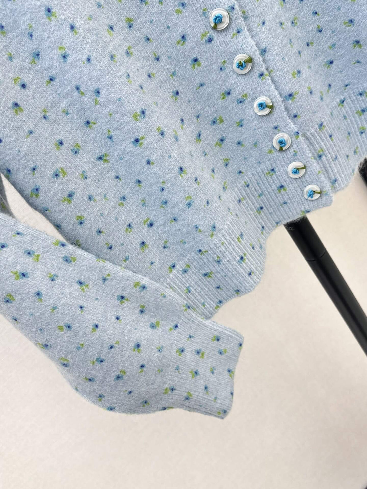 Round Neck Dotted Sweater Jacket