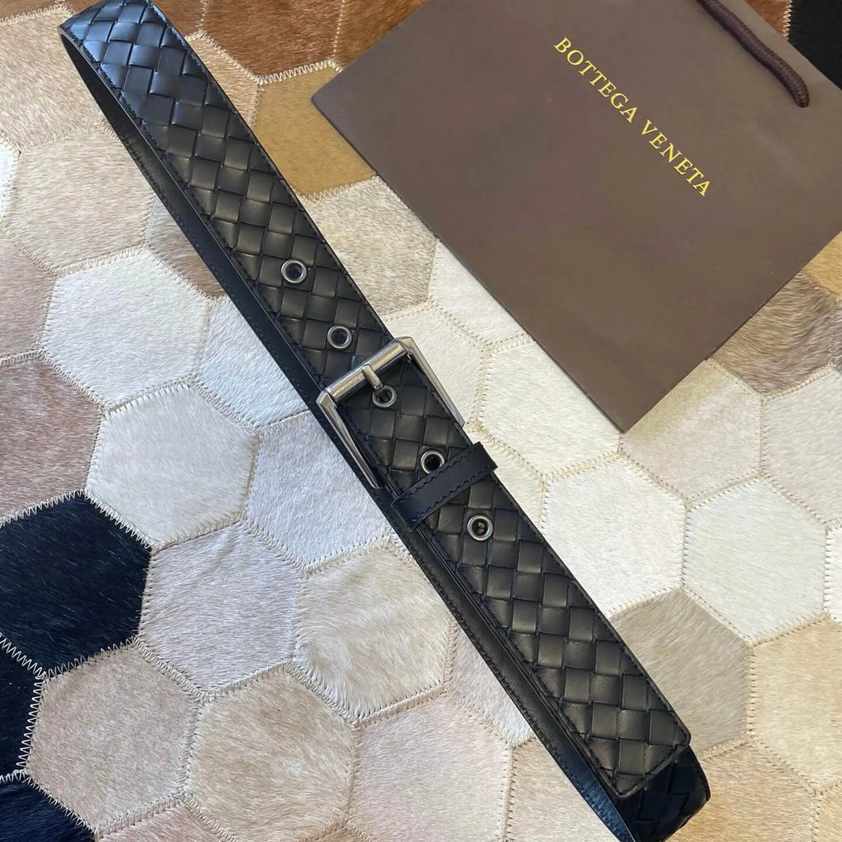 Minimalist Style Leather Woven Belt