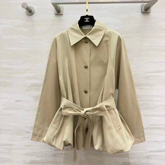 Bubble Hem Trench Coat