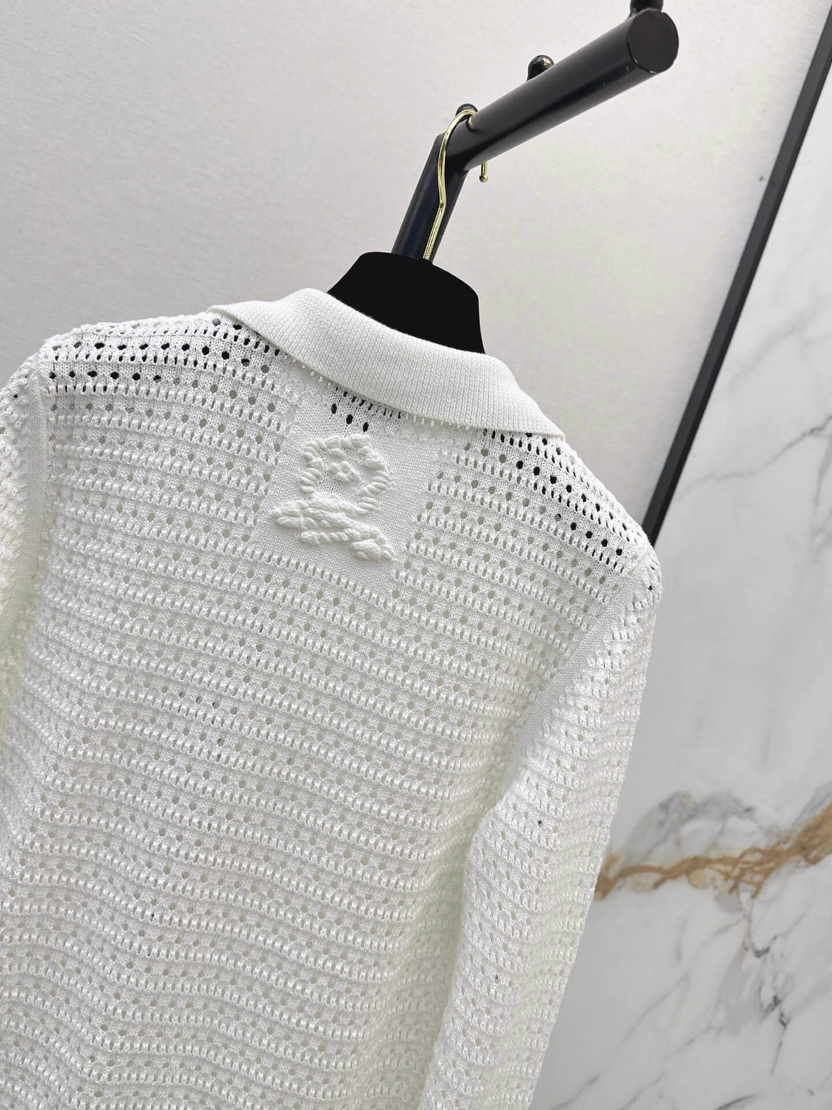 Hollow Embroidery Knit Cardigan