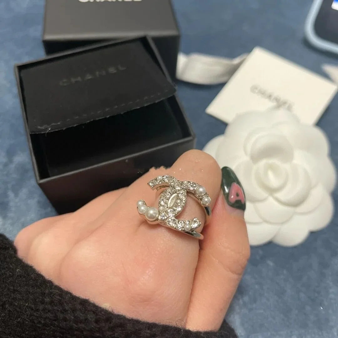 Letter Diamond Open Ring