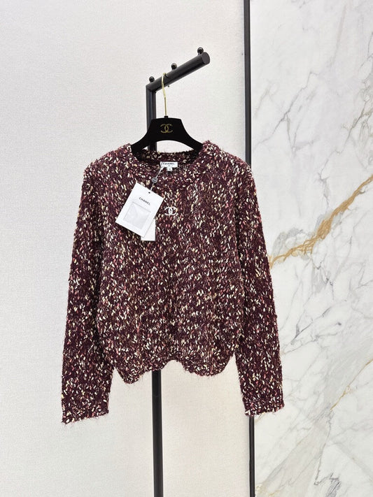 Marled Yarn Loose Fit Knit Sweater