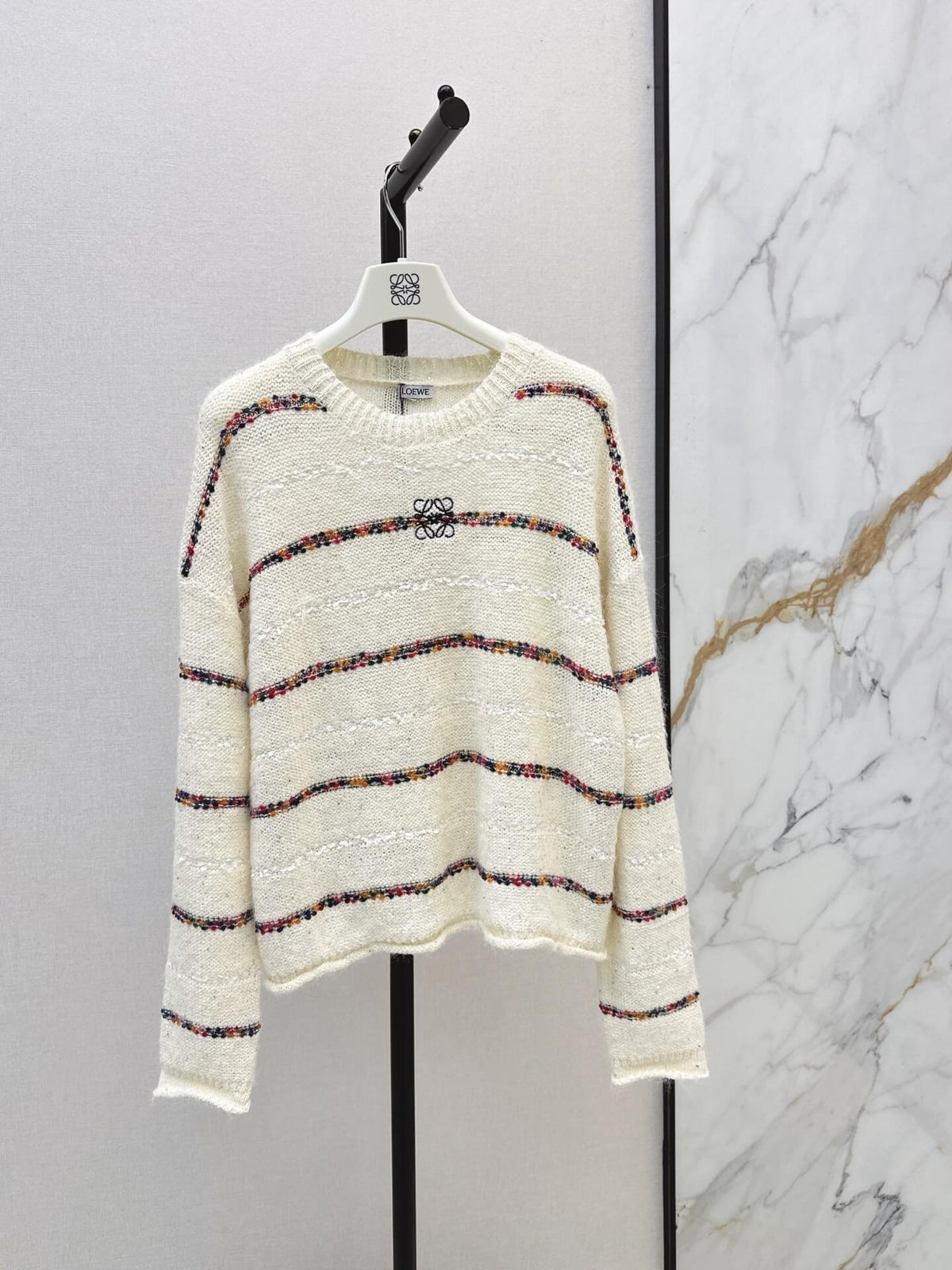 Multi‑color Striped Loose Knit Top