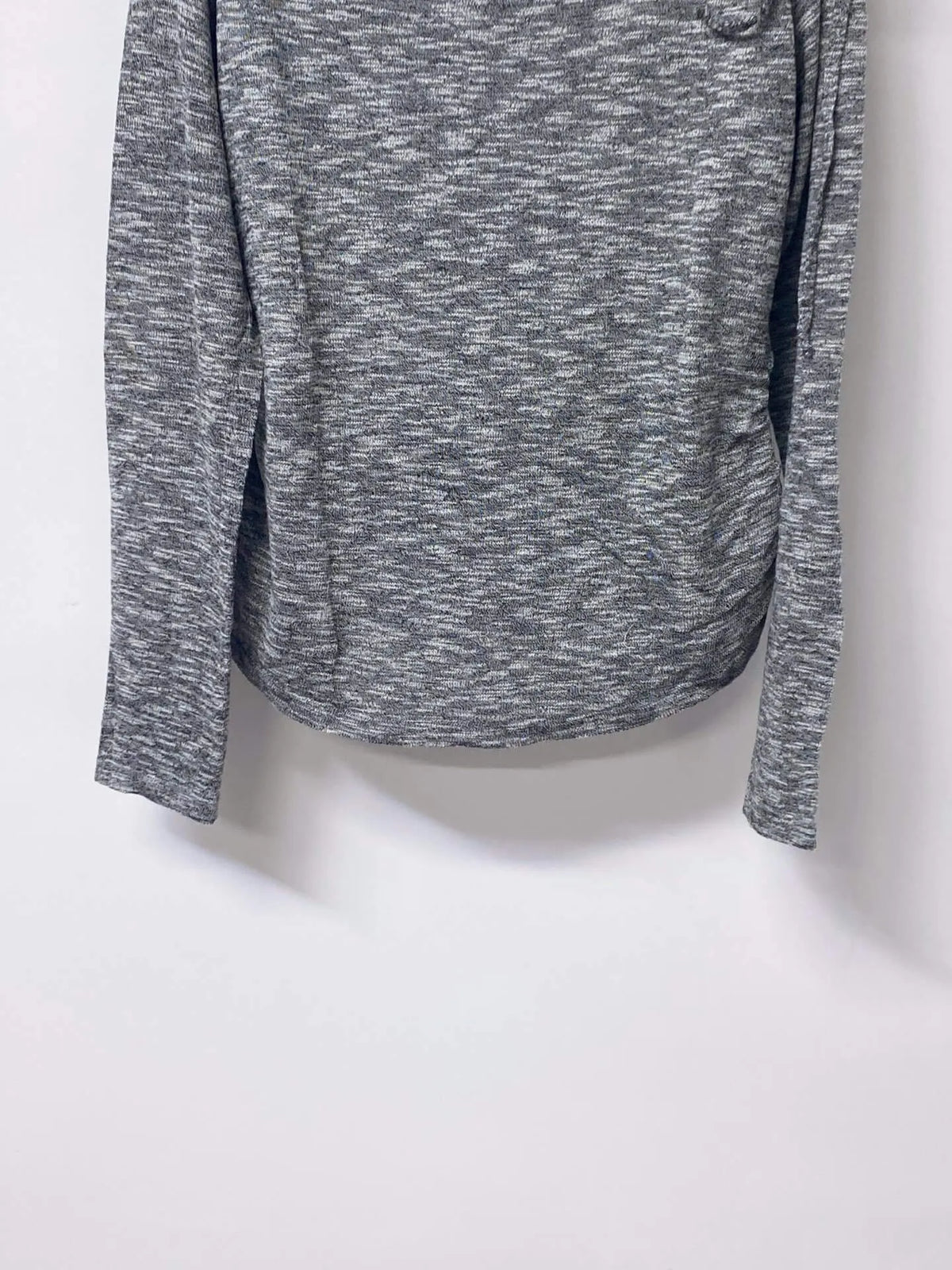 Side Drawstring Heather Knit Long Sleeve