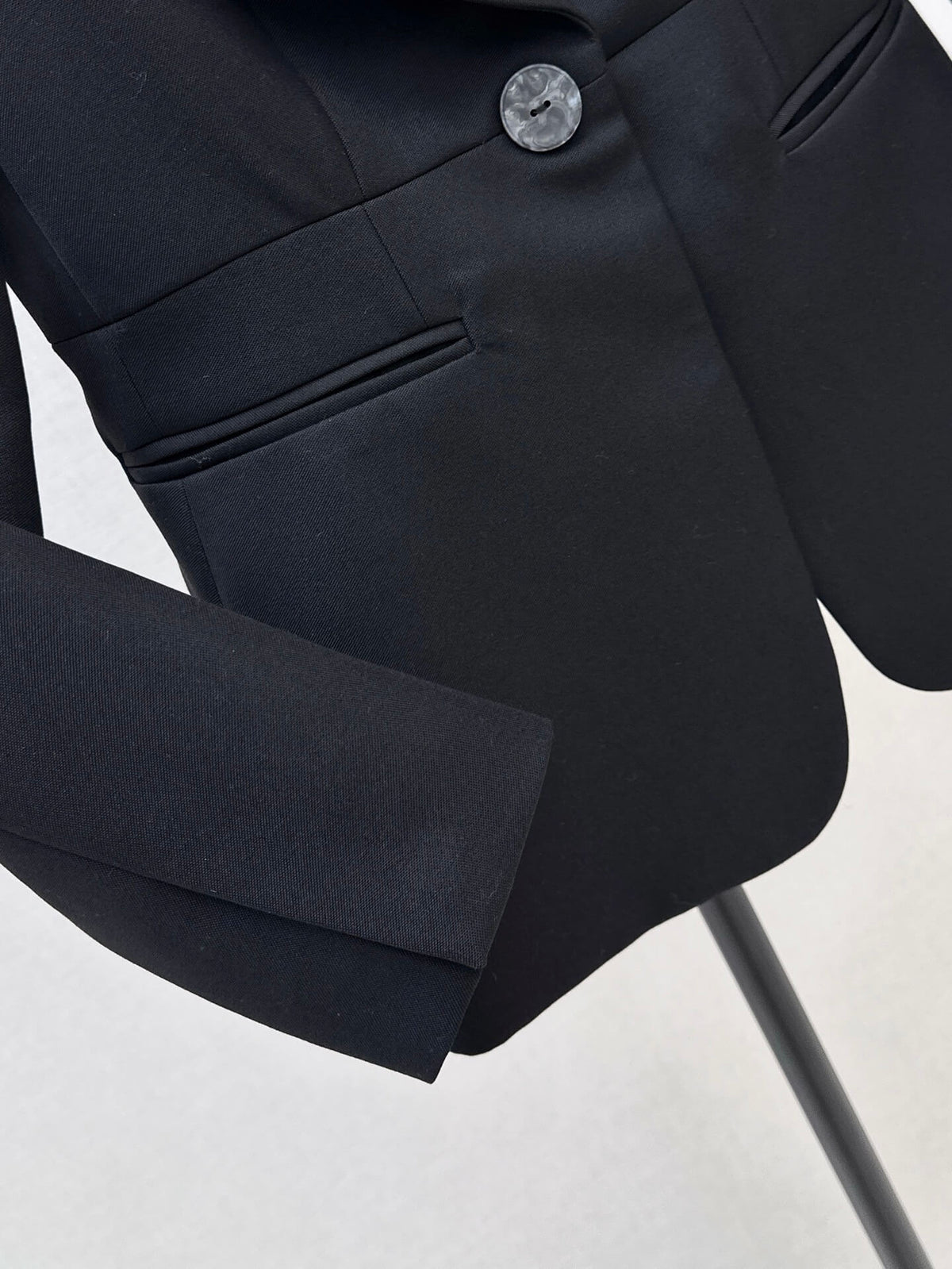 Trim Shawl Collar Fitted Suit Jacket