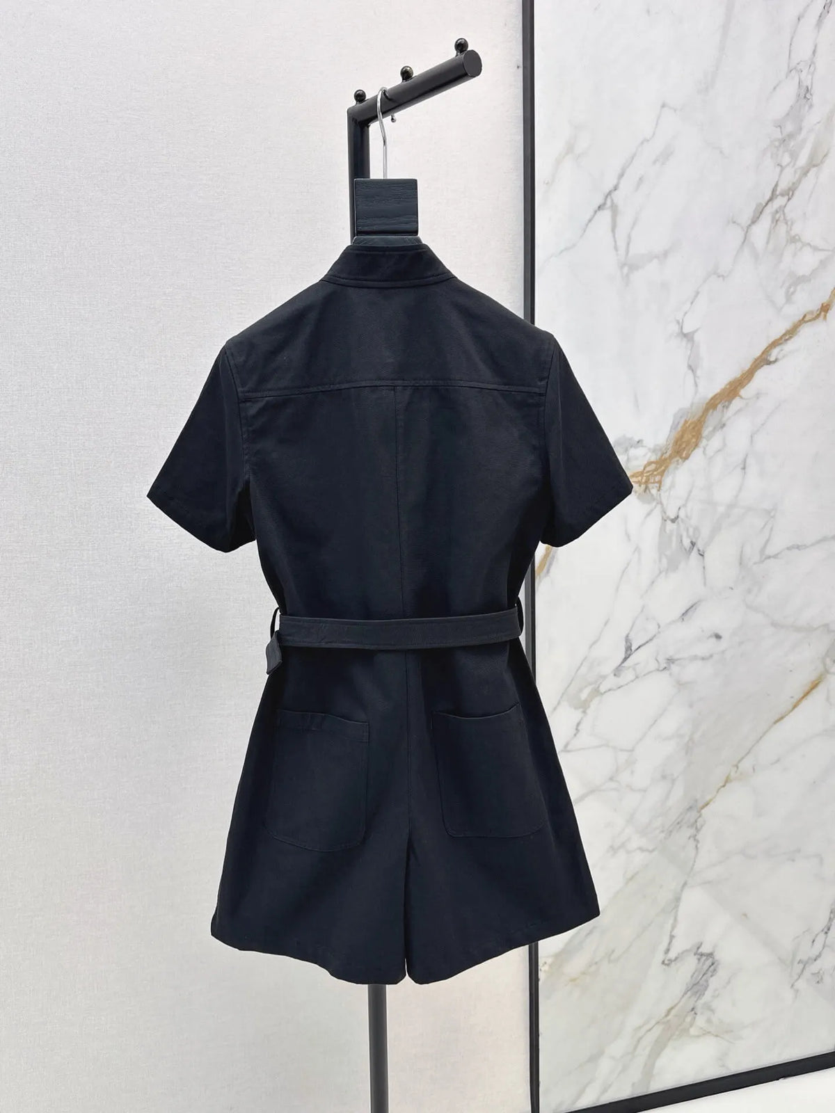 Belted Zipper Casual Jumpsuit