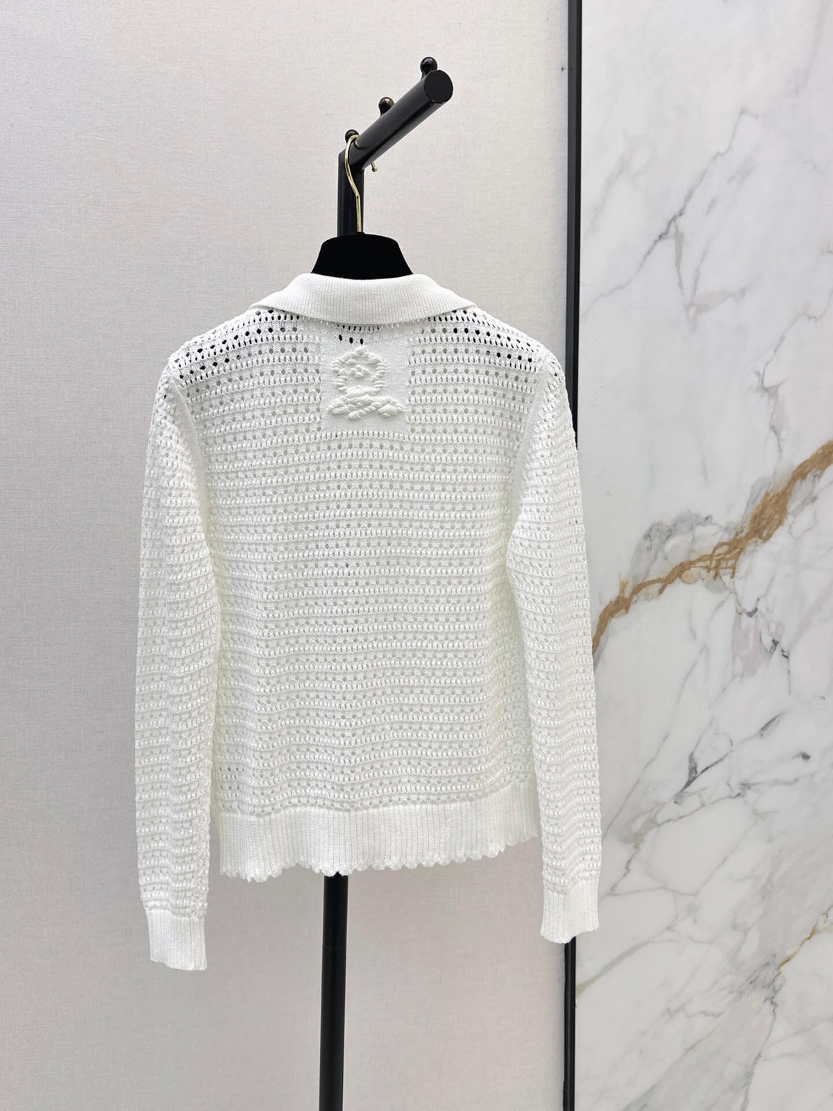 Hollow Embroidery Knit Cardigan