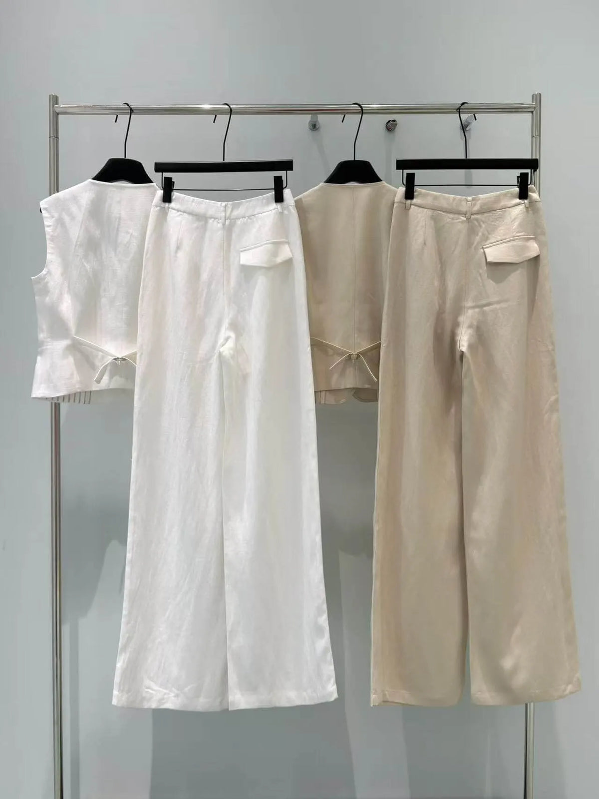 Pocket Vest Wide Leg Pant Set